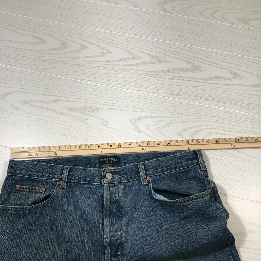 Vintage Banana Republic Jeans Men 38x34 Blue Button Fly Cotton High Rise Dad Y2K